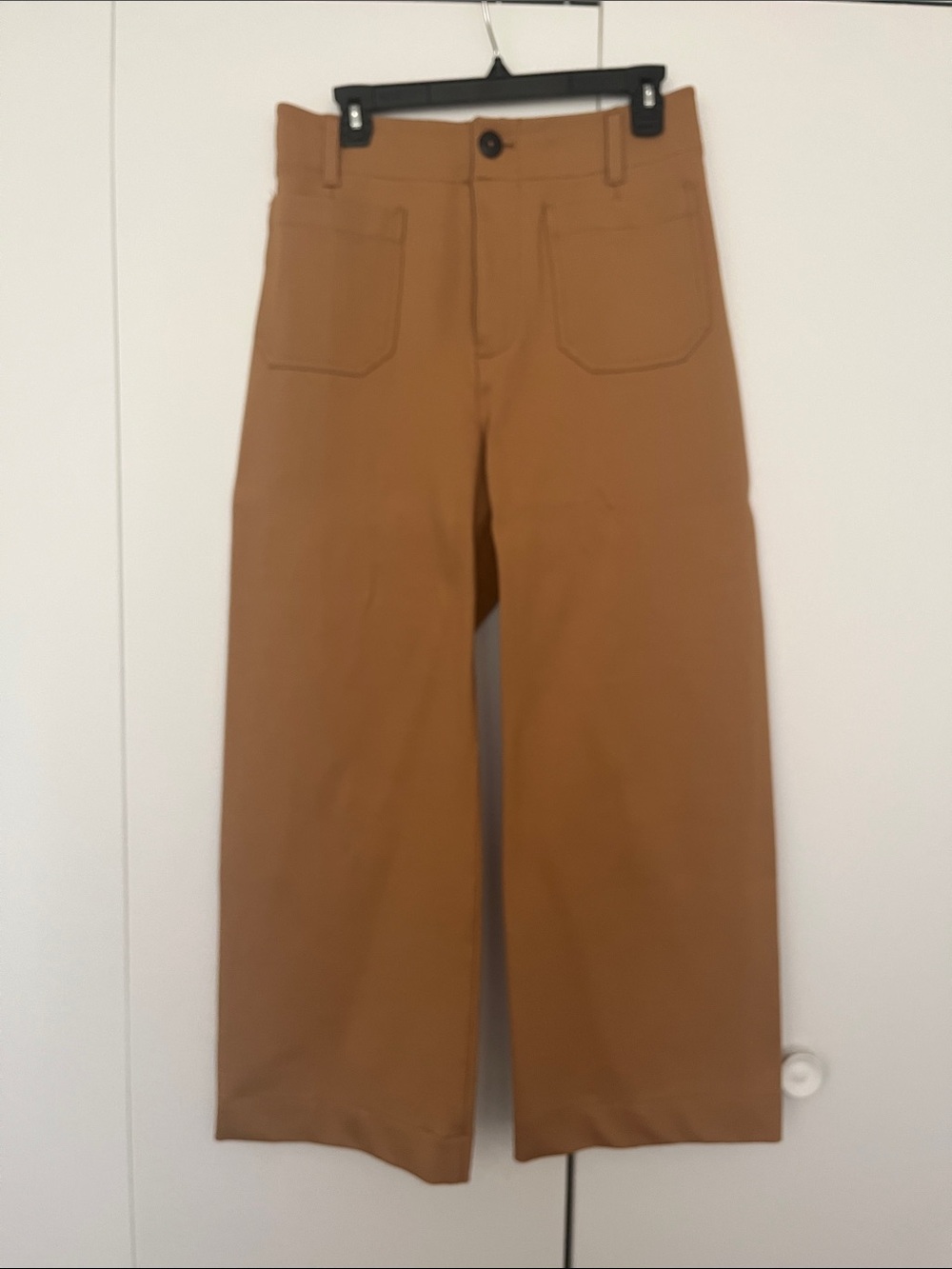 Maeve Wide-Leg Tan Collette Pants